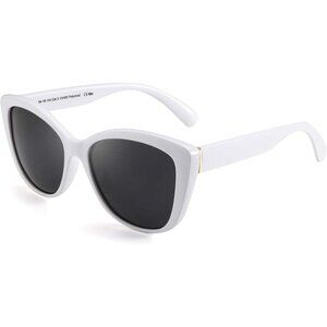 🆕Women White Polarized Cat Eye Sunglasses Vintage Jackie O American Square
